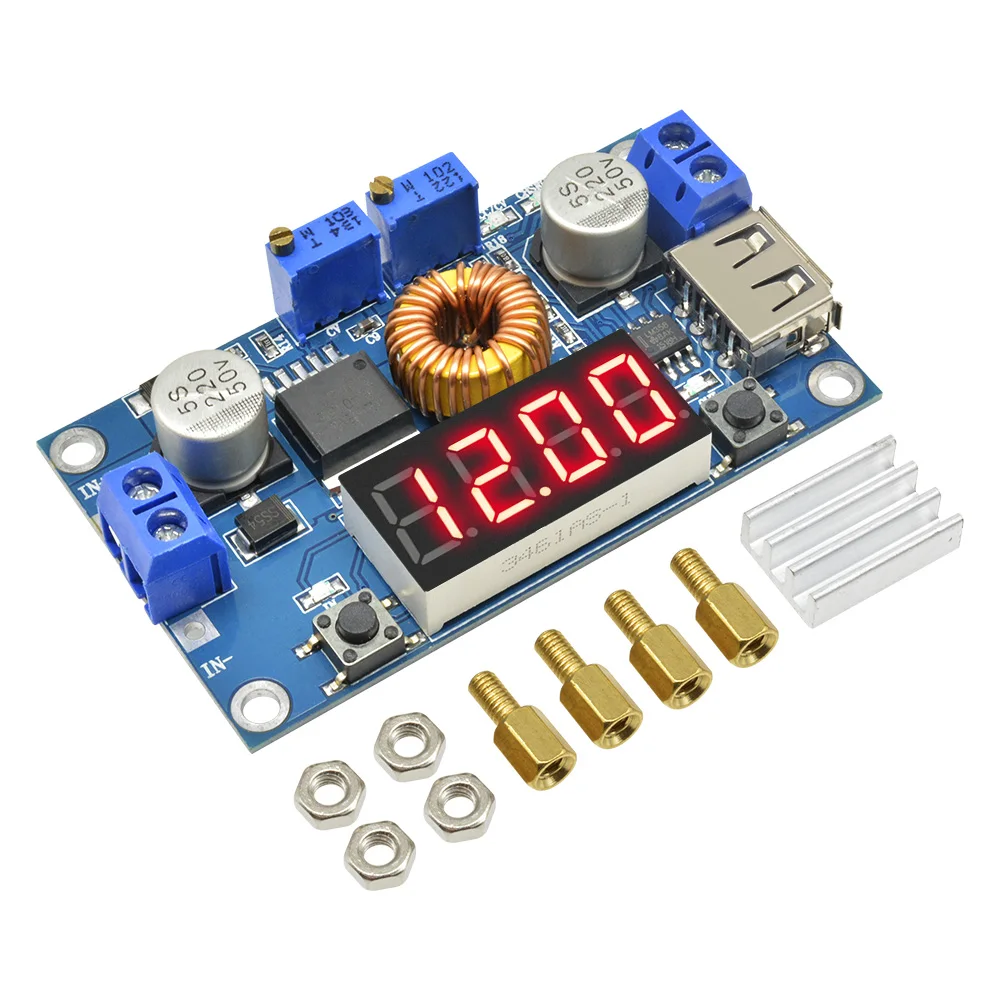 5A 75W XL4015 DC-DC Converter Adjustable Step-Down Module 4.0-38V to 1.25V-36V DIY Adjustable Power Supply