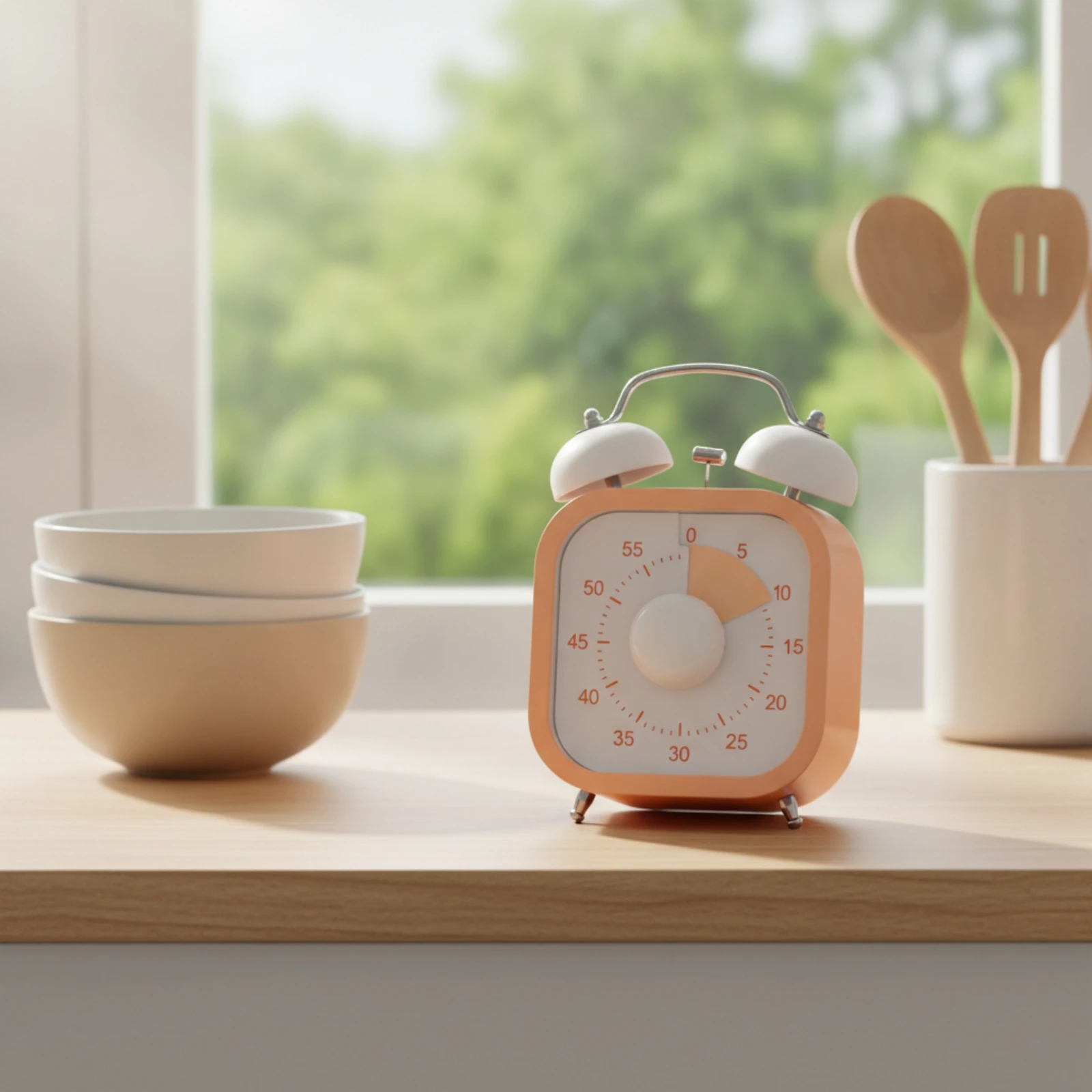 Mechanical Kitchen Timer Portable Kitchen Timer with Alarm Compact Simple for Teachers, Classroom, Study Desk
