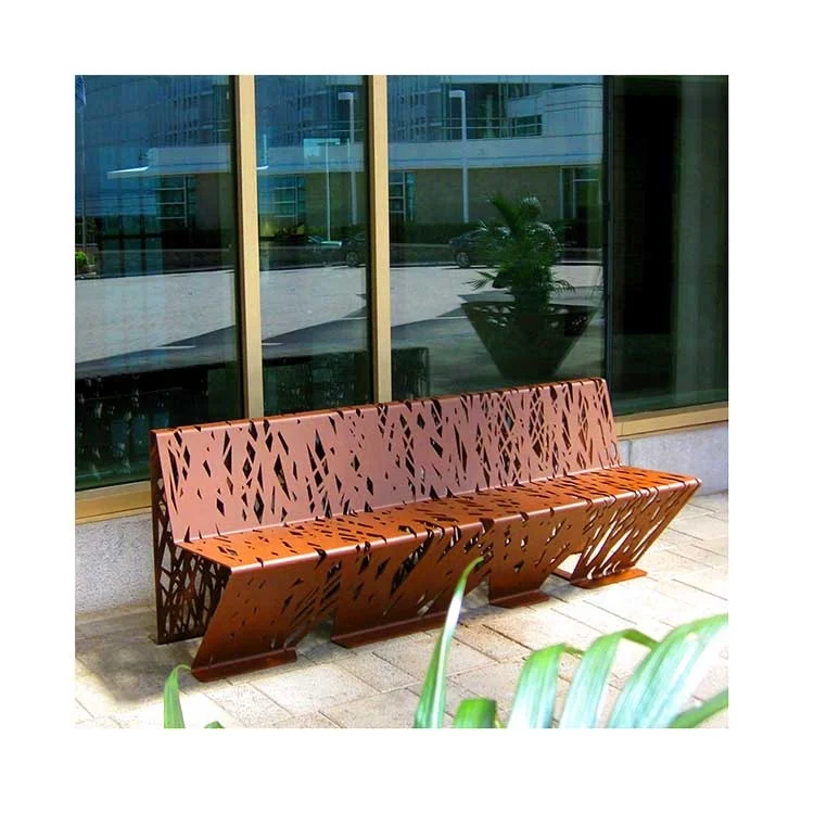 Metal Seat Park Corten Steel Garden Bench for Park Bench Feet from Outside Furniture