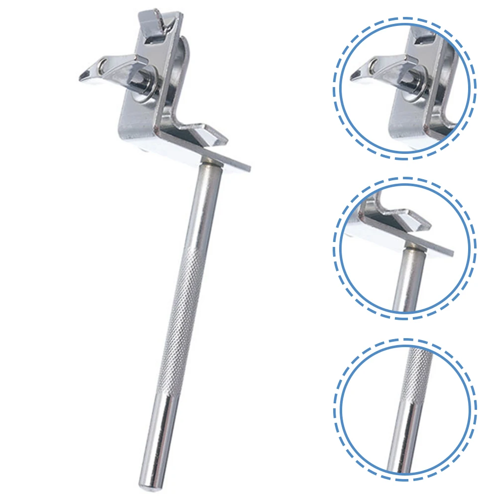

Metal Drum Cowbell Clamp Mount Bracket Ground Hardware Silver Drum Set Accessory Cowbell Holder Extension Clip