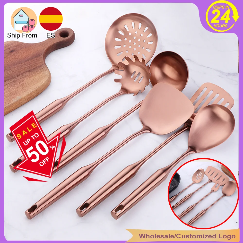 10pcs/set Long Handle Stainless Steel Cooking ware Shovels Turner Ladle Spoon Colander meat forks household kitchen utensils set