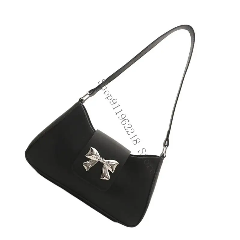 

Stylish Shoulder Bag with Unique Bows Detail PU Leather Handbag for Everyday Use 066F