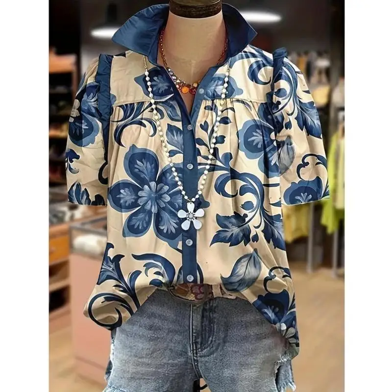 

Новый женский топ с цветочным принтом Bubble Sve, летний трансграничный повседневный комплект спортивной одежды, футболка ort Sve Seven-Foot