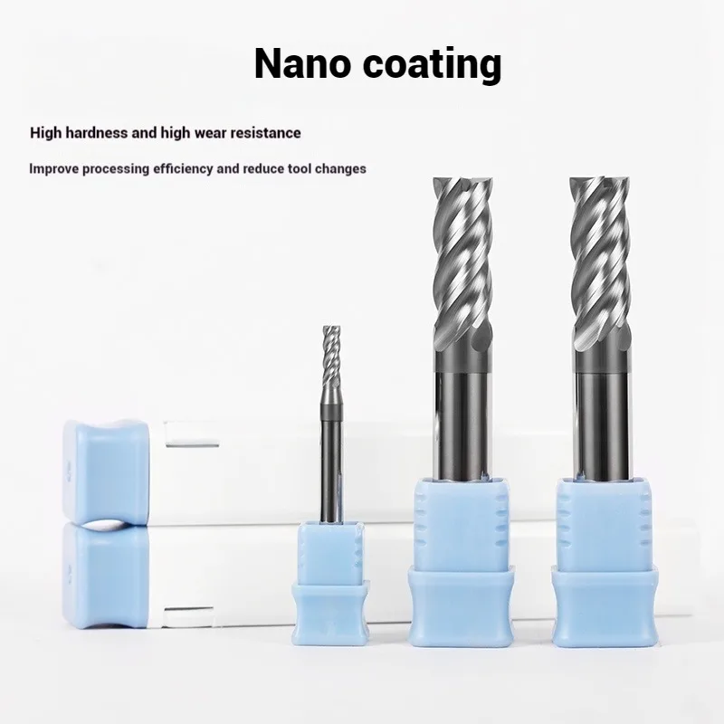 HRC68 Carbide End Mill 4 Flutes CNC Milling Cutter for Stainless Steel 4-20mm