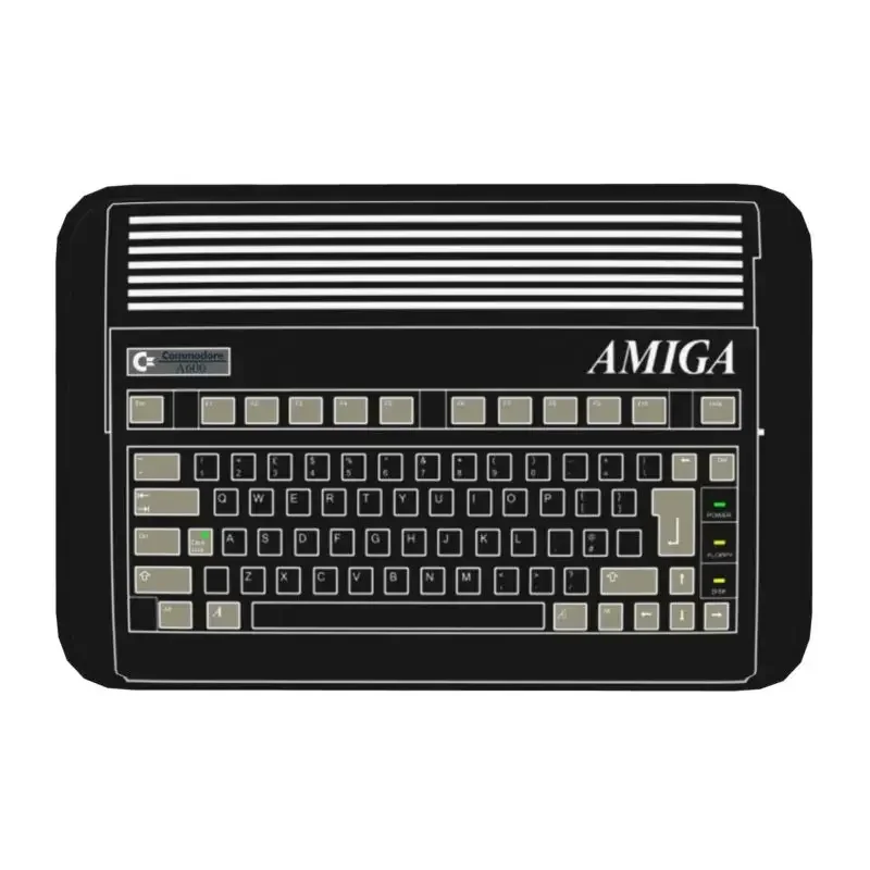 كومودور أميغا سجادة باب أمامية مضادة للانزلاق داخلي ماص C64 شعار الكمبيوتر ممسحة أرضية الحمام مدخل البساط السجاد #2