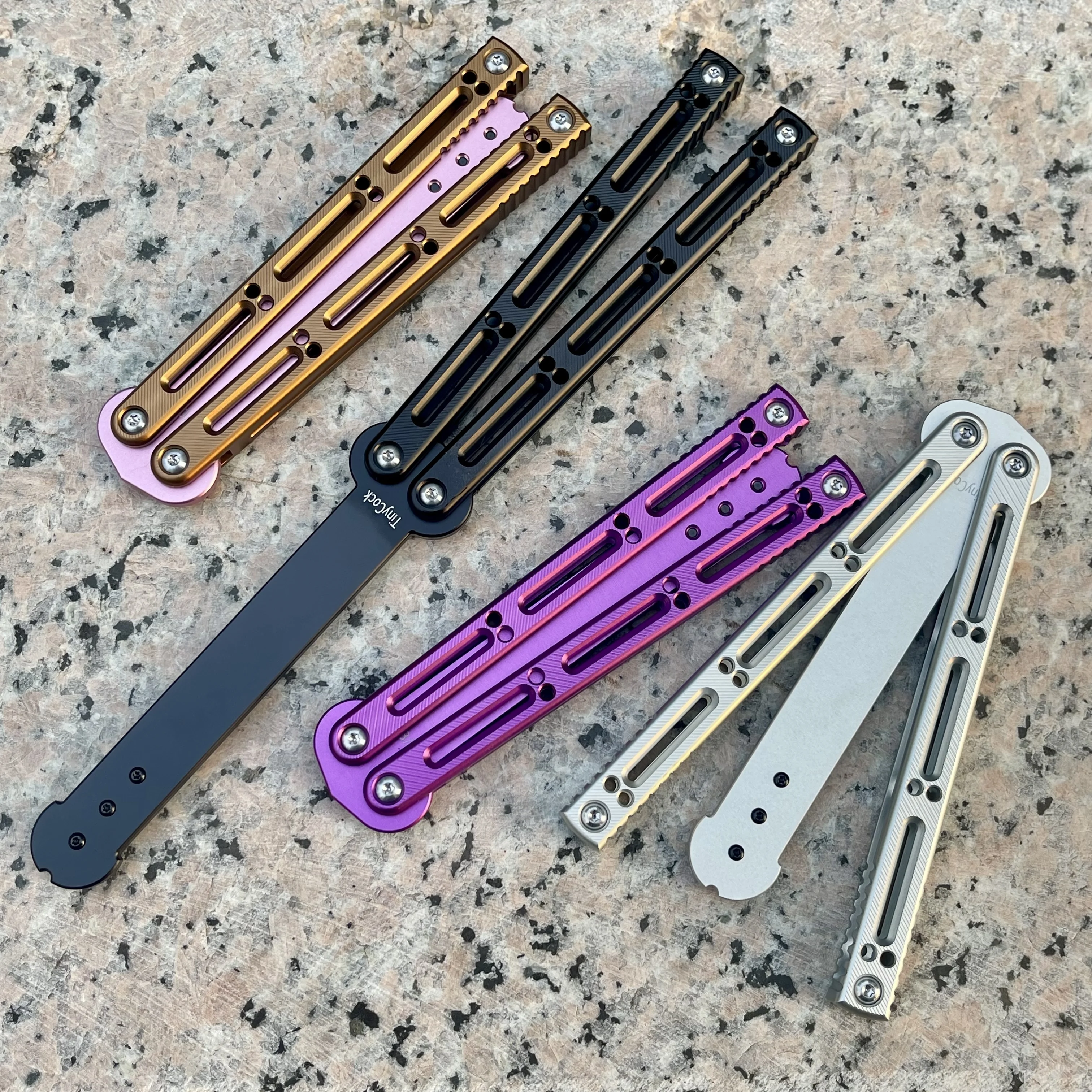 

KK's Little Thing TinyCoke Balisong Trainer Aluminum Practice Tool EDC Trainer Unsharpened Trick Tool for Skill Development