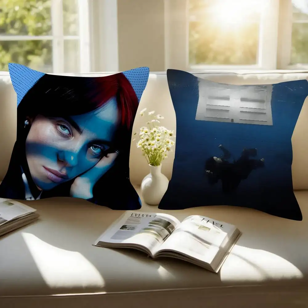 Singer album B-BillieS Vintage Double-sided Printed pillow cover Short plush Suitable living rooms bedrooms throw cushion cover