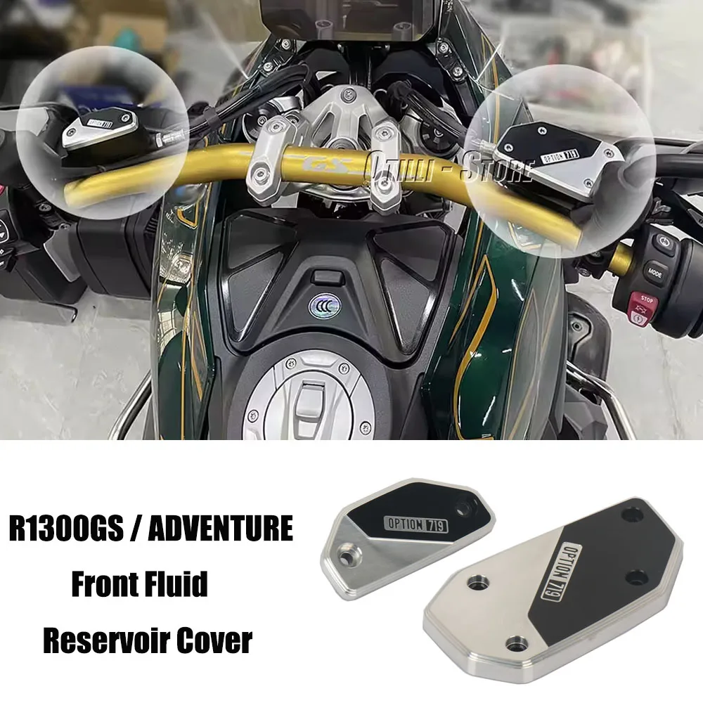 

Motorcycle Front Brake Clutch Fluid Reservoir Aluminum Caps Cover With Logo For BMW R1300GS GS1300 R 1300 GS Adventure 2023-2025