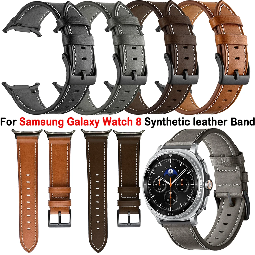 

Ремешок для часов из синтетической кожи для Samsung Galaxy 8, 44 мм, 40 мм, браслет Galaxy Watch 8, классические сменные аксессуары correa
