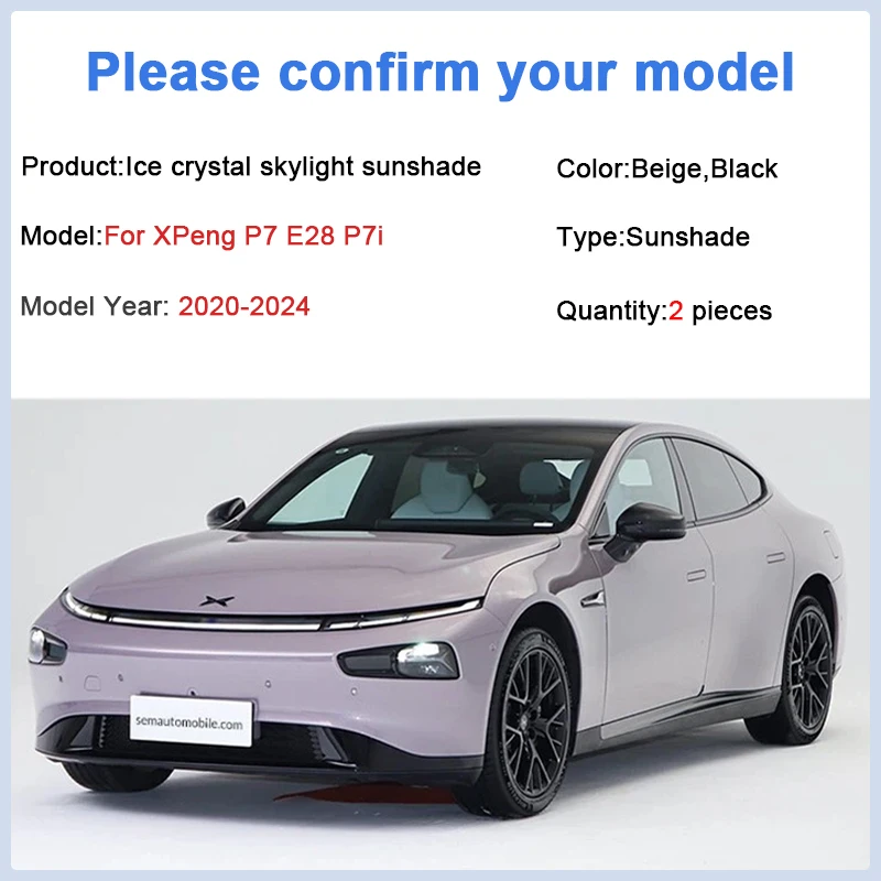 

Для XPeng P7 E28 P7i 2020 2021 2022 2023 2024 ледяной кристалл люк солнцезащитный козырек на крышу разделенный передний задний козырек автомобильные аксессуары