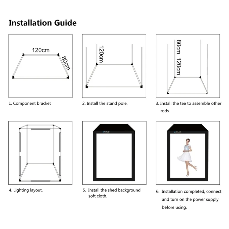 White Light Photo Lighting Shooting Tent photography box 200cm 6 Light