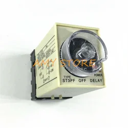 ST3PF 12V/24V/36VAC/48VDC/110V/127V/220V/380VAC Power off Delay Timer Time Relay 0-5 Second 8Pin w Base Socket PF083A/PYF083A