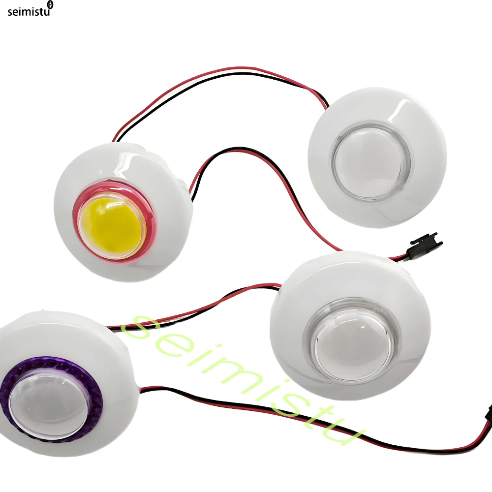 76 mm 12 V bunte, lichtbeleuchtete Knopf-Kantenschalter, Flipper-Teile, DIY-Arcade, Mini-Kran-Spielklauen-Verkaufsautomat – Detail 3