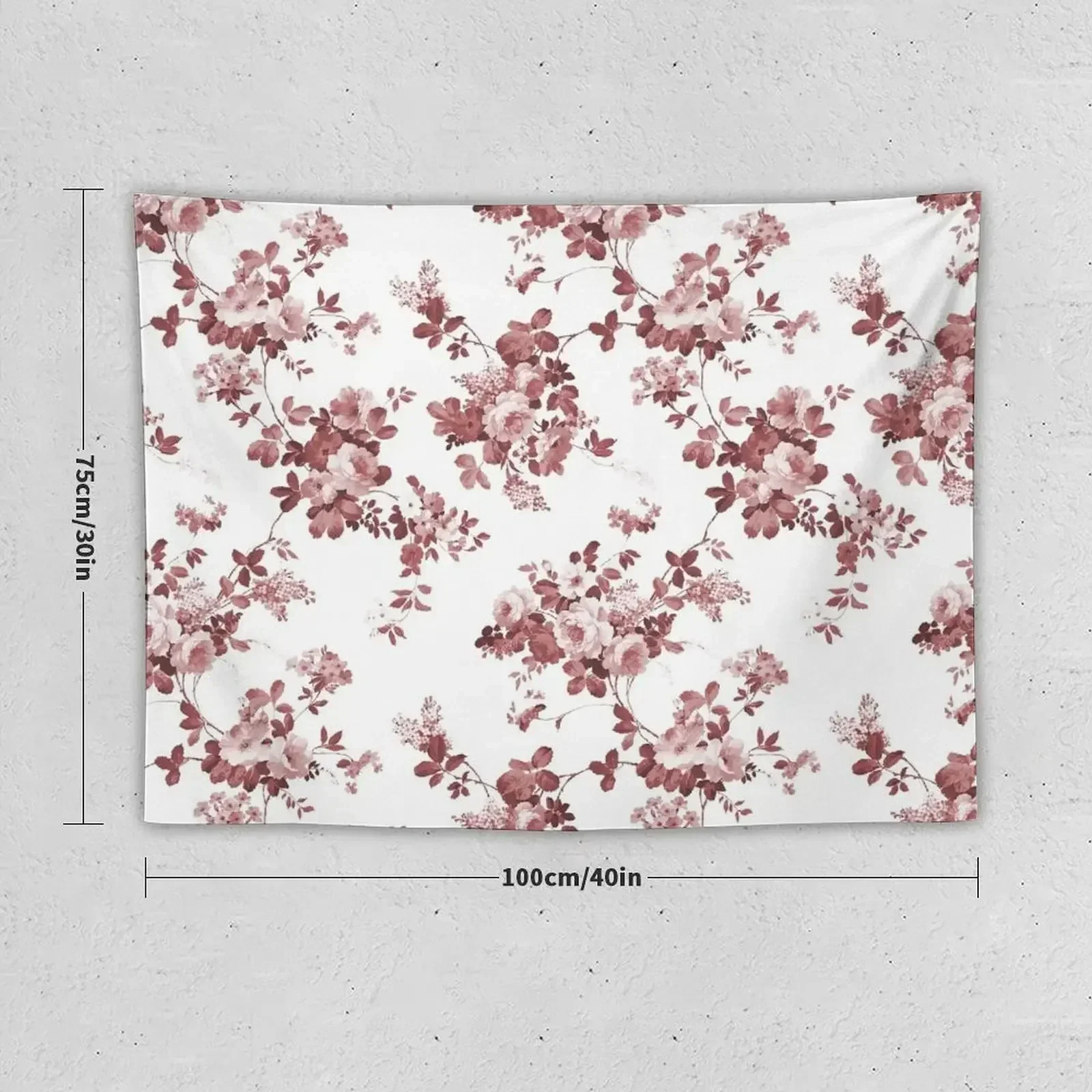 Shabby vintage coral burgundy brown roses floral Tapestry Decor For Room Decorations For Room Home And Comfort Decor Tapestry