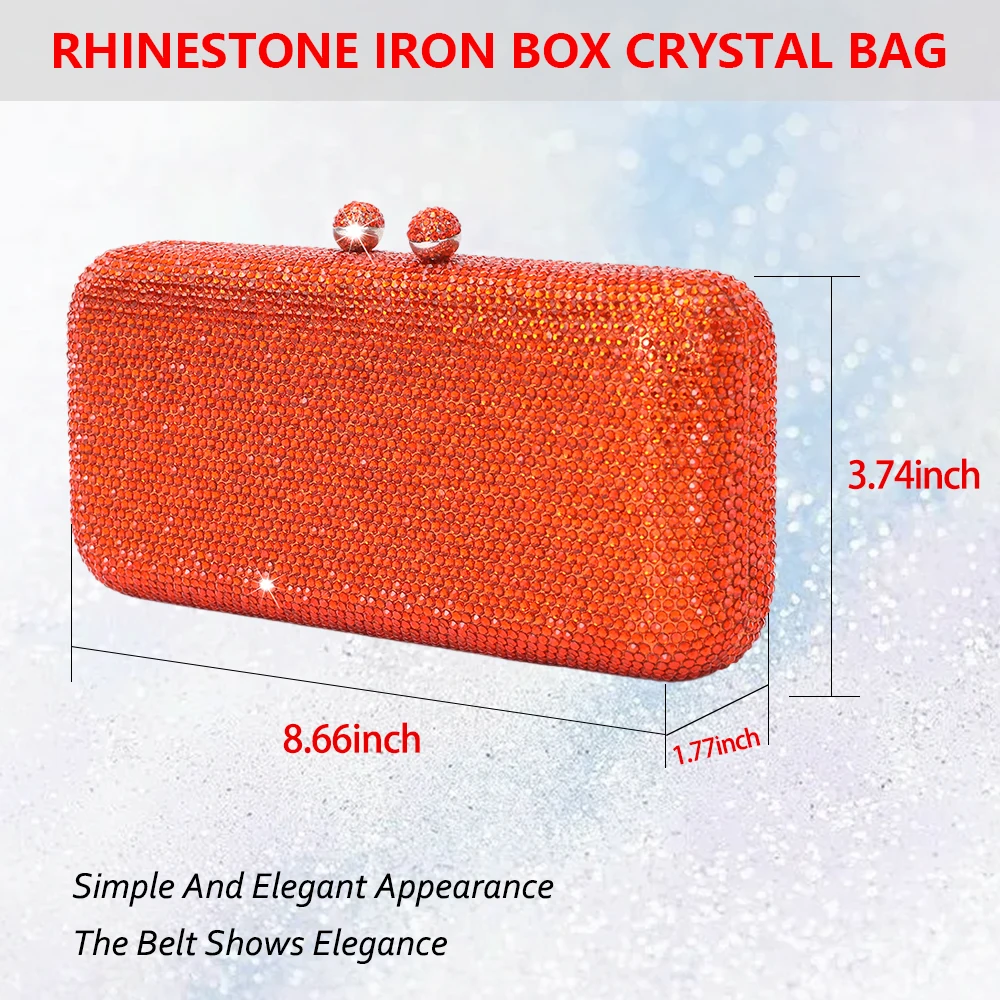 Rhinestone Clutch Bag para Mulheres, Evening Bag, Dinner Bag, Diamante, Pedra, Cristal, Festa de Casamento, Presente de Natal, Luxo mais recente