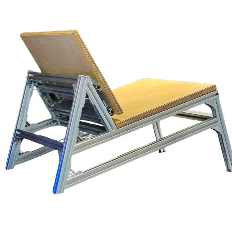 Aluminum profile multi-layer solid wood ocean panel chair, household living room balcony leisure chair, single recliner