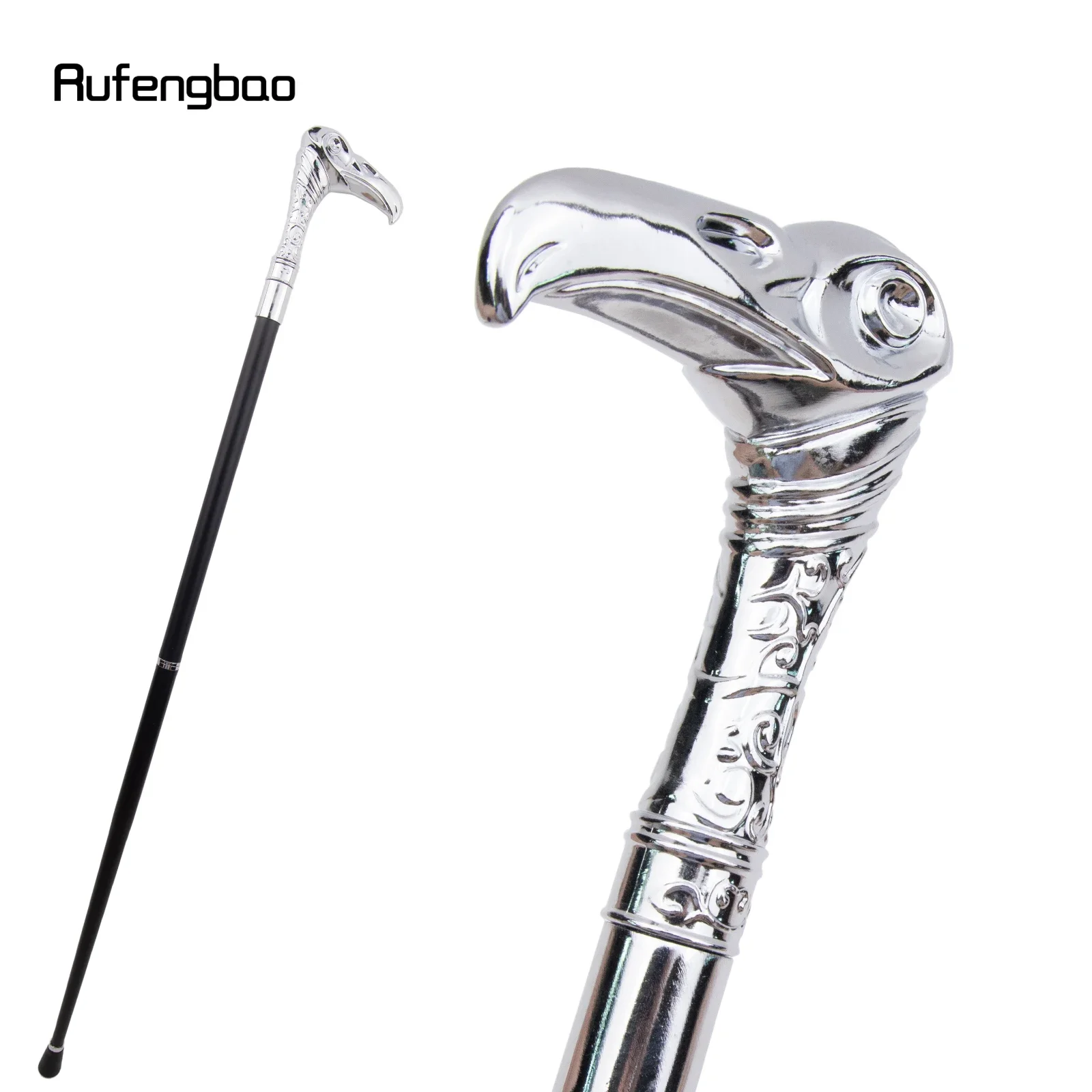 White Eagle Head Luxury Decorative Cosplay Walking Cane Elegant Fashion Cane Cosplay Alloy Crosier Vintage Walking Stick 93cm