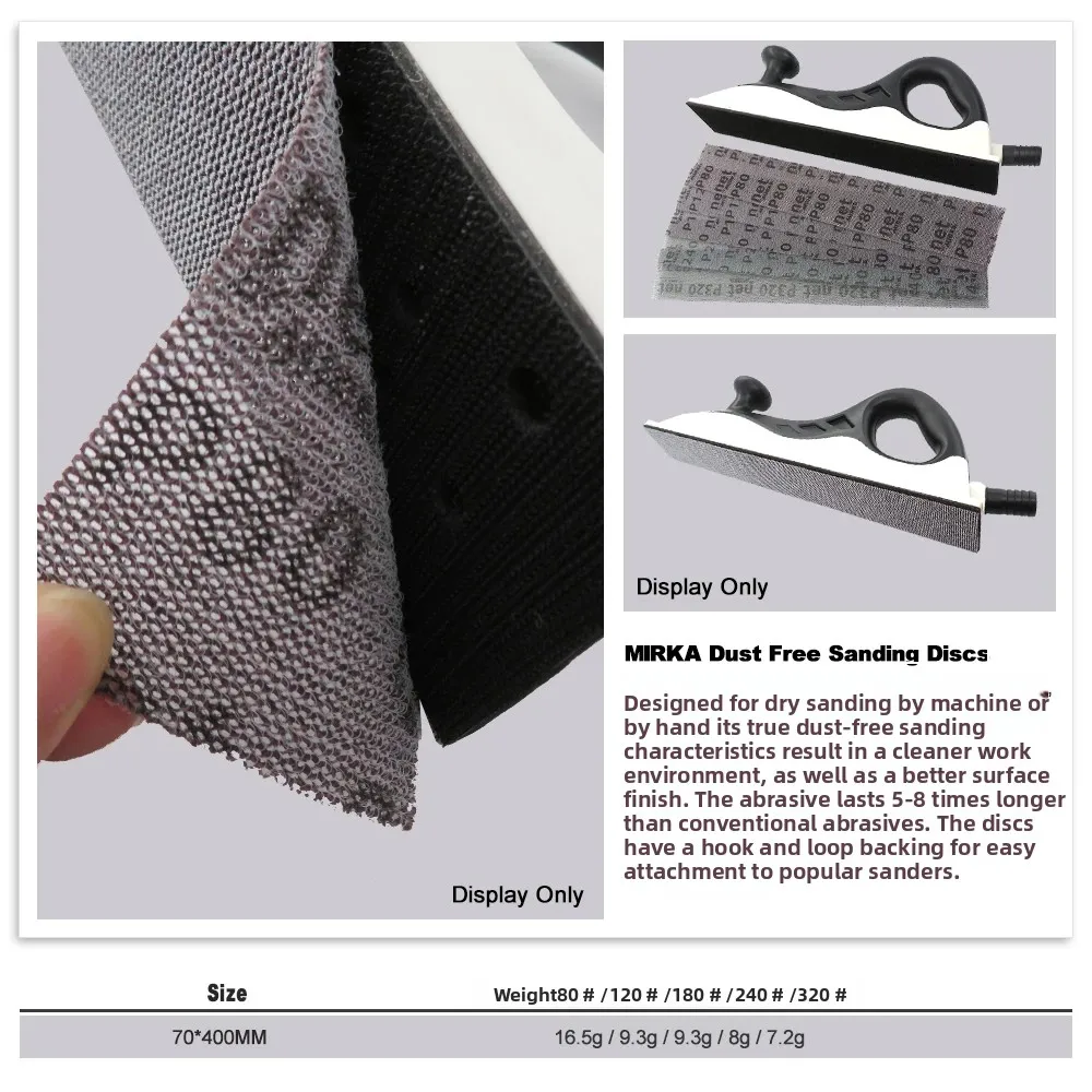 15 sheets Mesh sandpaper 420*70mm Abrasive Sanding Discs Hook Loop Dry Grinding Sanding Paper 80 120 180 240 320 grit