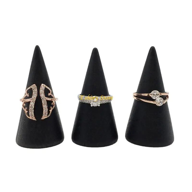 N58F 5Pcs Rings Display Stands Jewelry Rack Cone Rings Holders Single Finger Rings Stand