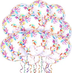 10/30pcs 12 inch colorful confetti ice cream transparent balloons summer ice cream themed birthday party Hawaii decorative ballo
