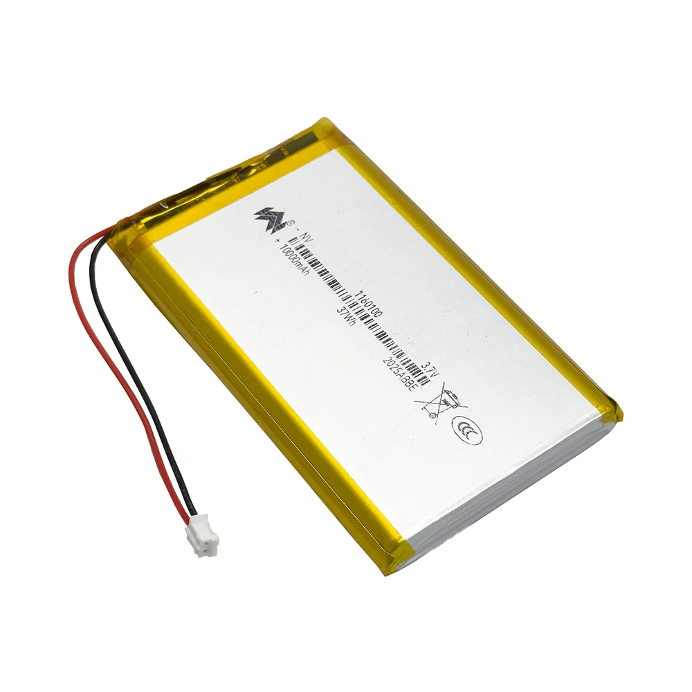 Lithium Polymer Battery 1160100 3.7V 10000mAh with PCB Protection Board PH2.0 Plug Replacement for Power Bank