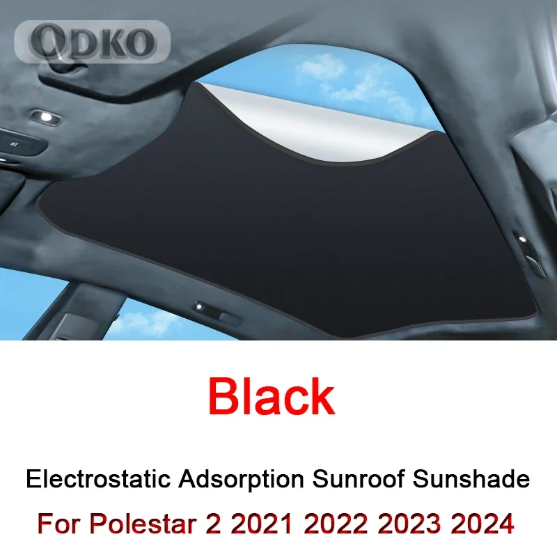 Roof Sunshade For Polestar 2 2021 2022 2023 2024 Car Electrostatic Adsorption Sunroof Sunshade Skylight Blind Shading Sticker