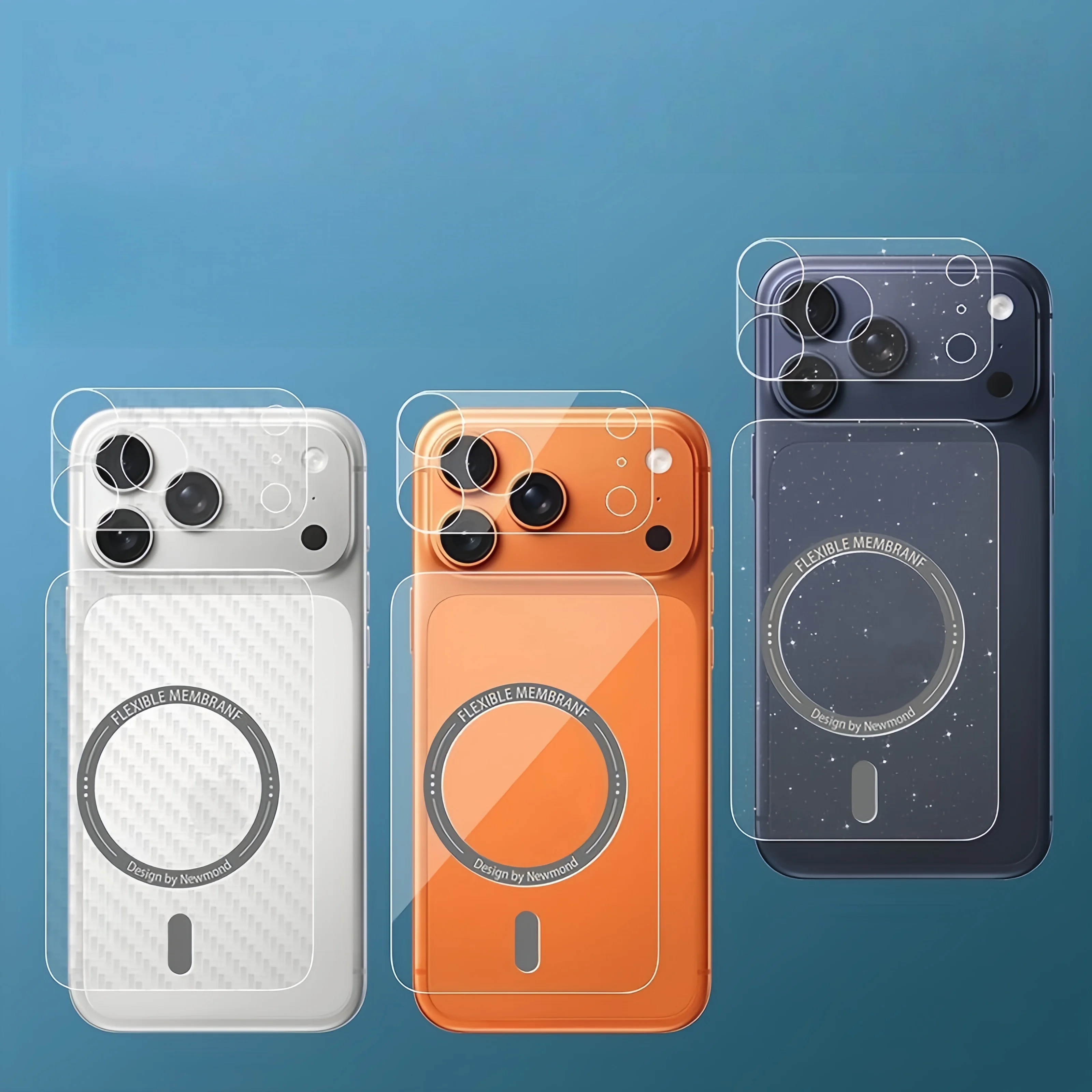 

Transparent Carbon Fiber Back Sticker Soft Film for IPhone 17 Pro Max / 17Pro Anti-Scratch Clear Back Protective Cover