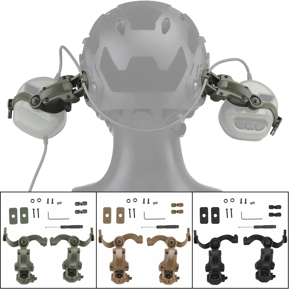Tactical Helmet Adapter Headset Holder Tactical FAST Helmet Rail Suspension for Hunting Earmuffs Earphone Bracket