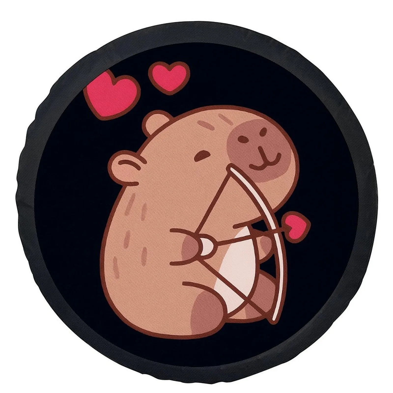 Стильный универсальный защитный чехол для запасного колеса с тематикой Купидона и капибары Стильный универсальный защитный чехол для запасного колеса с тематикой Купидона и капибары