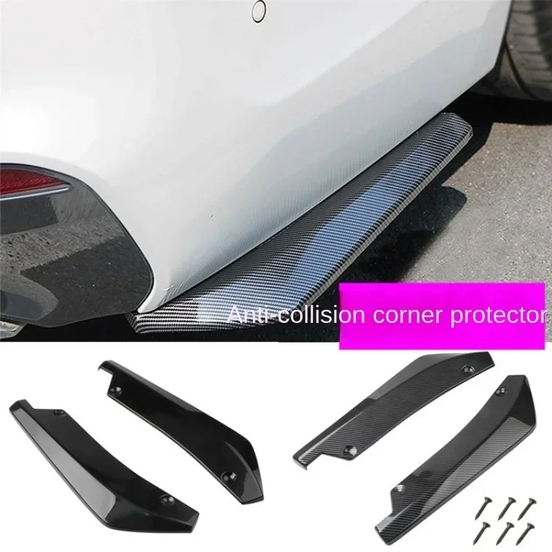 Universal Car Front Rear Bumper Strip Lip Spoiler Diffuser Splitter Scratch Protector Carbon Fiber Winglets Side Skirt Extension view 3