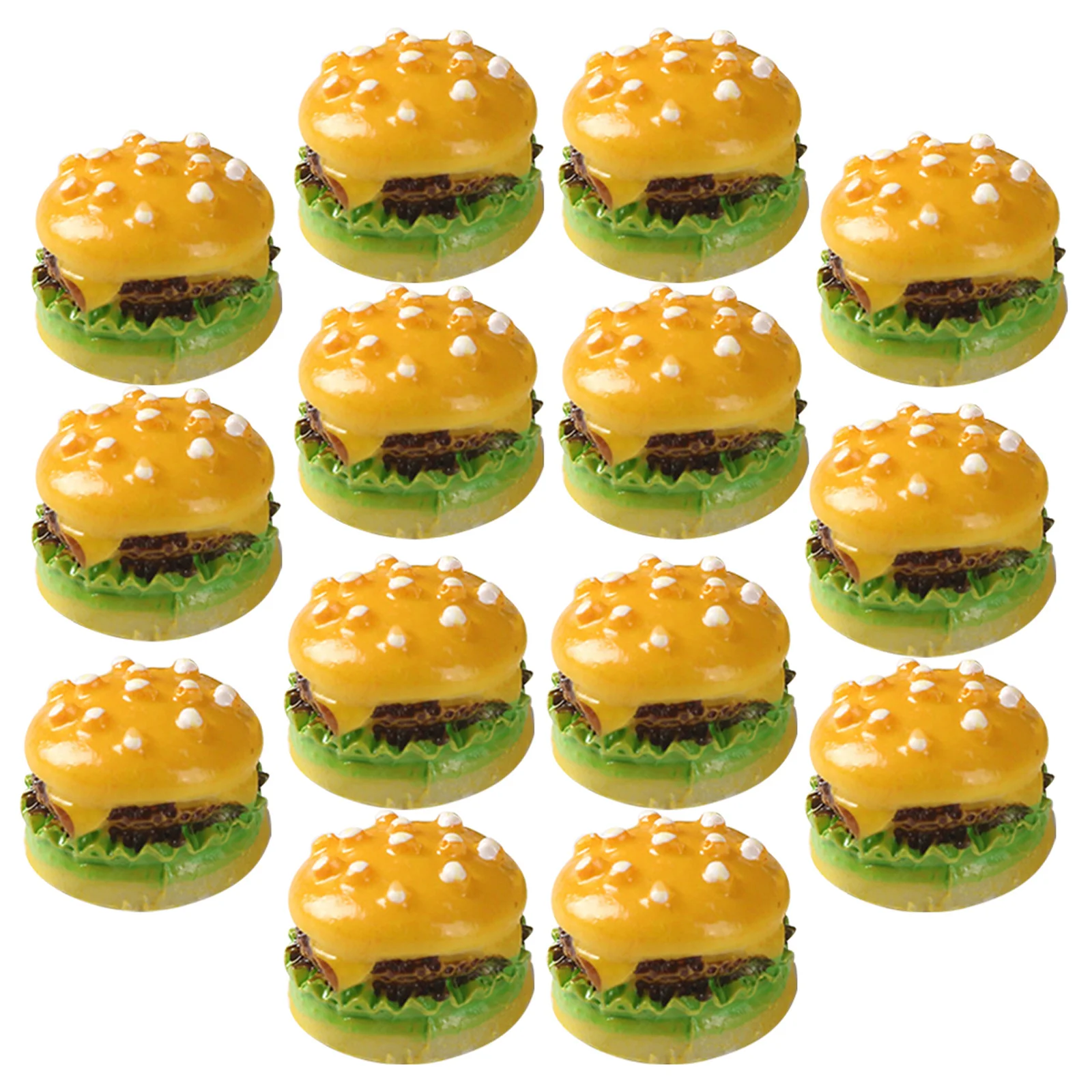 50 個ミニチュアハンバーガー樹脂リアルな食品小道具ごっこ遊びキッチンアクセサリー DIY パーティー装飾人工ハンバーガー