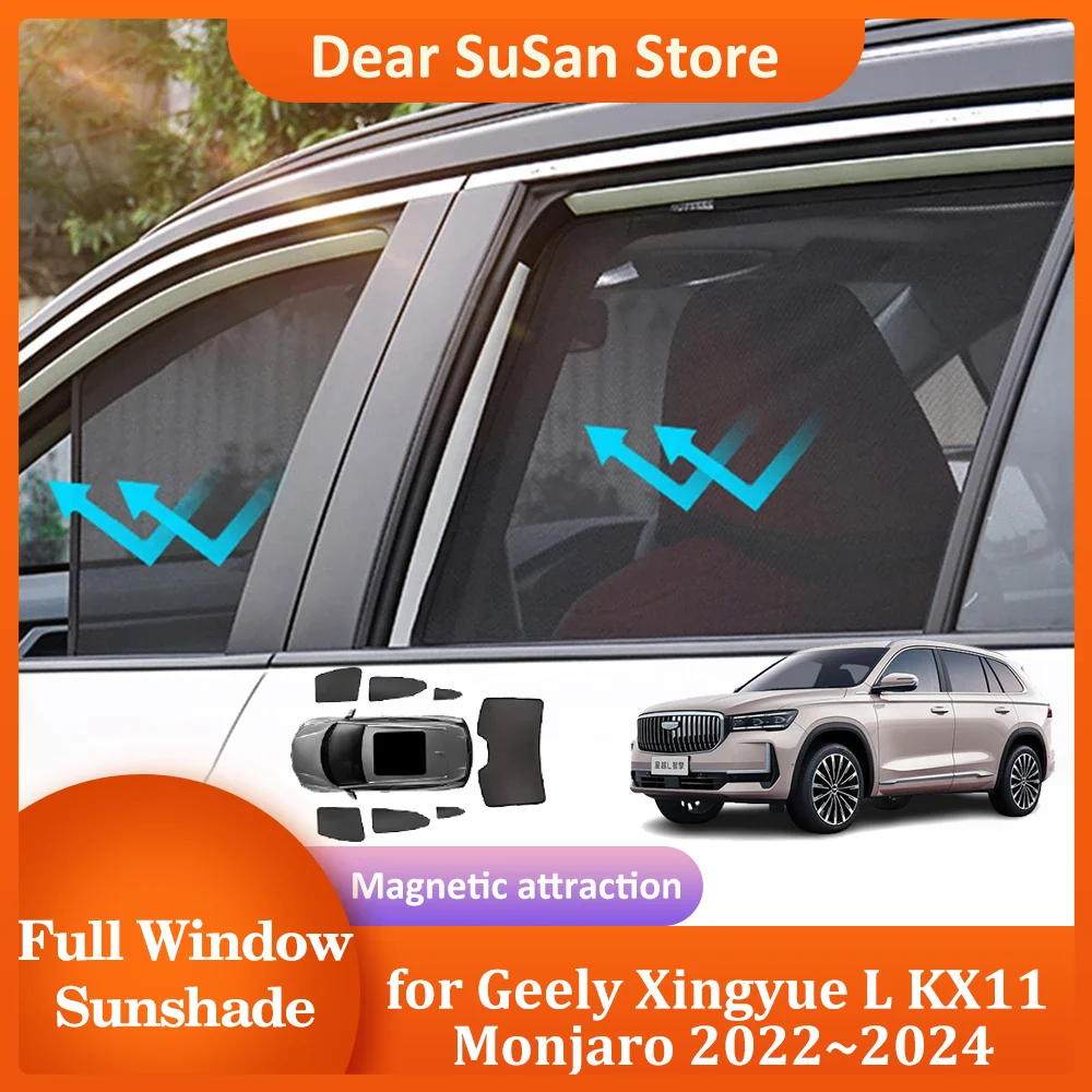 

Magnetic Sunshade for Geely Xingyue L KX11 Monjaro 2022~2024 Windshield Curtain Side Roof Window Sunroof Pad Cover Accessories