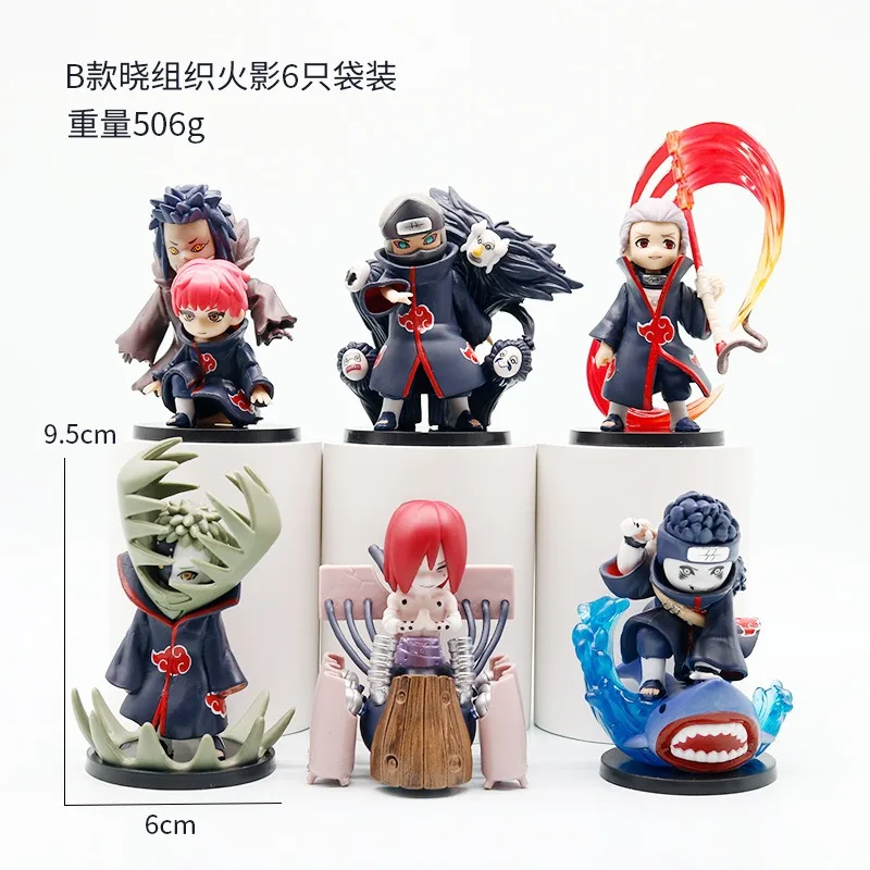 Ein kompletter Satz handgefertigter Naruto-Figuren im Q-Stil, handgefertigte Animations-Boxfiguren, Schreibtischdekorationen, Geschenke und Zubehör.