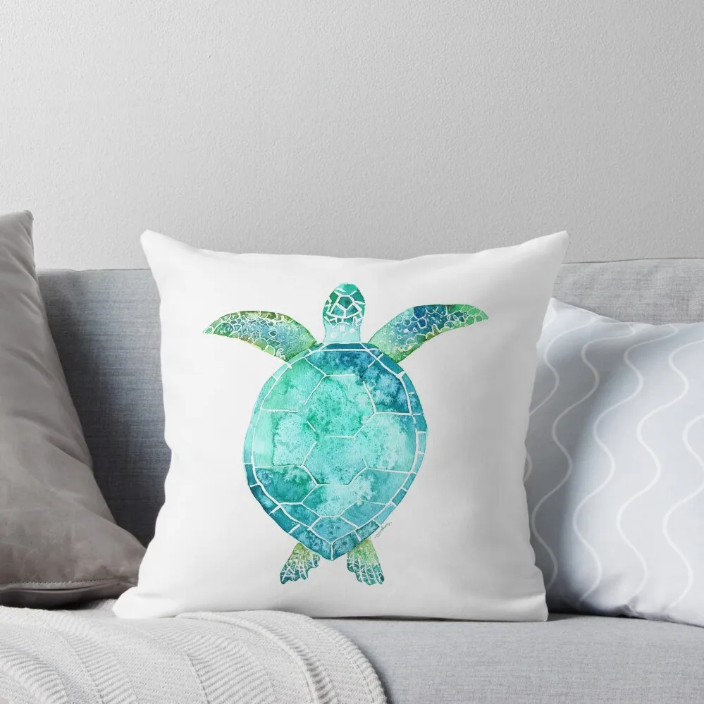 

Blue Turtle, turtle art, ocean turtle swiming Throw Pillow pillowcases for sofa cushions Couch Cushions autumn pillowcase pillow