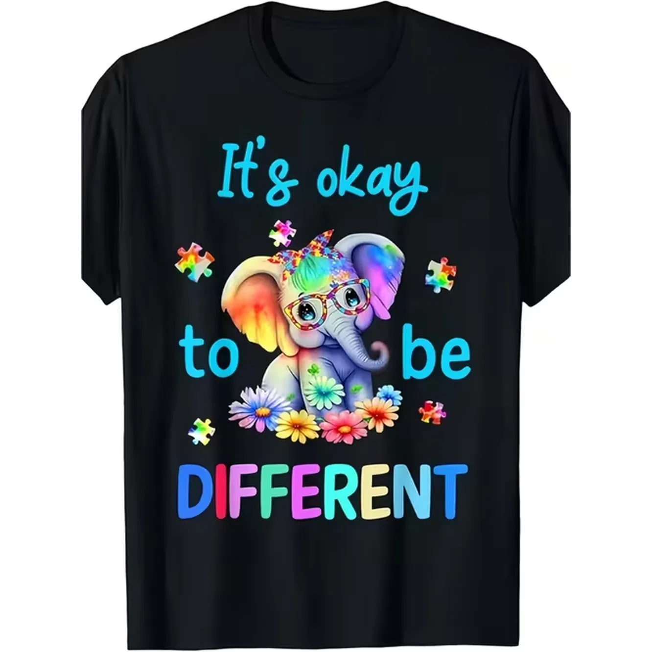 Its Okay To Awareness Cute T Shirt Youth Sport Style Comfortable Trendy Streetwear For For Training Running And Everyday Outfits Crew Neck Vintage Style