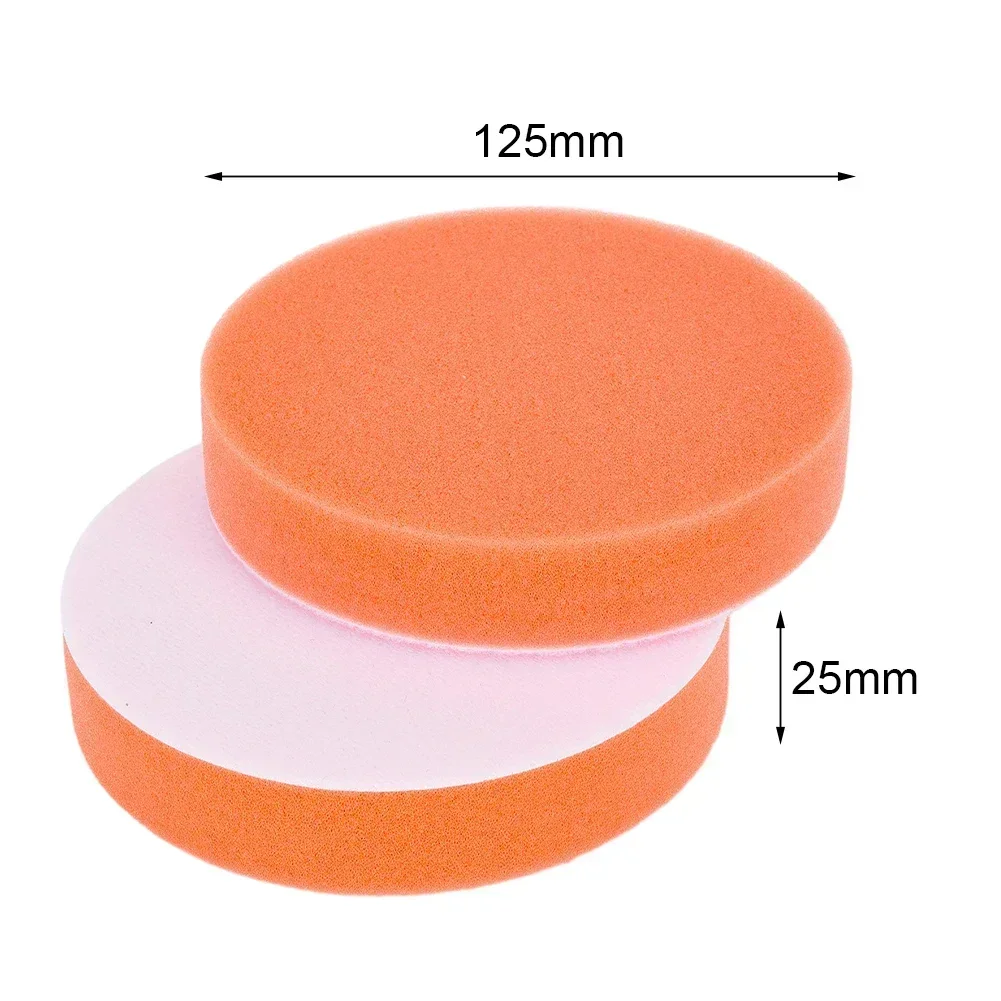 2pcs 5in/125mm Polishing Buffing Pad Flat Sponge Pad Polishing/Grinding Tools For Car Clean Waxing Paint Care For Angle Grinder