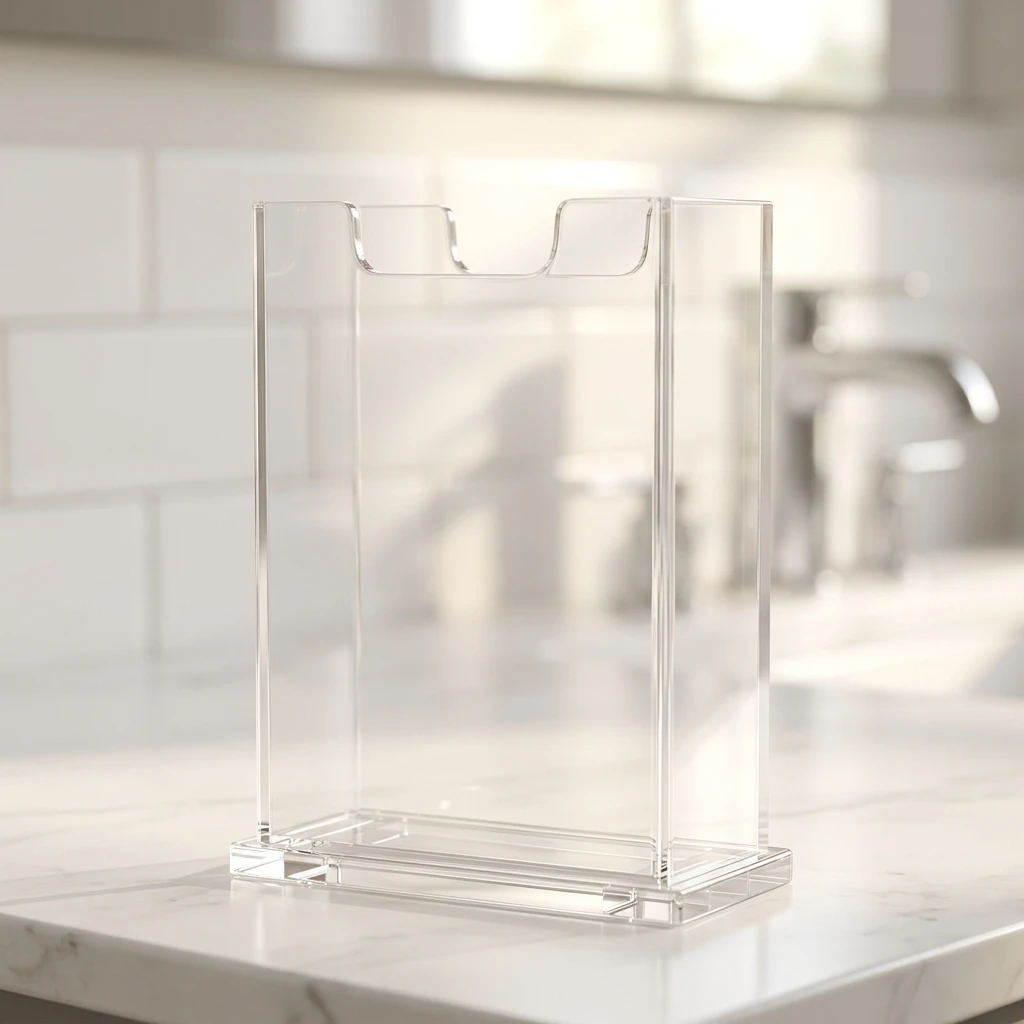 Splashproof Napkin Holder Transparent for Kitchen Bathroom Acrylic Paper Towel Dispenser Stand Waterproof Organizer Durable