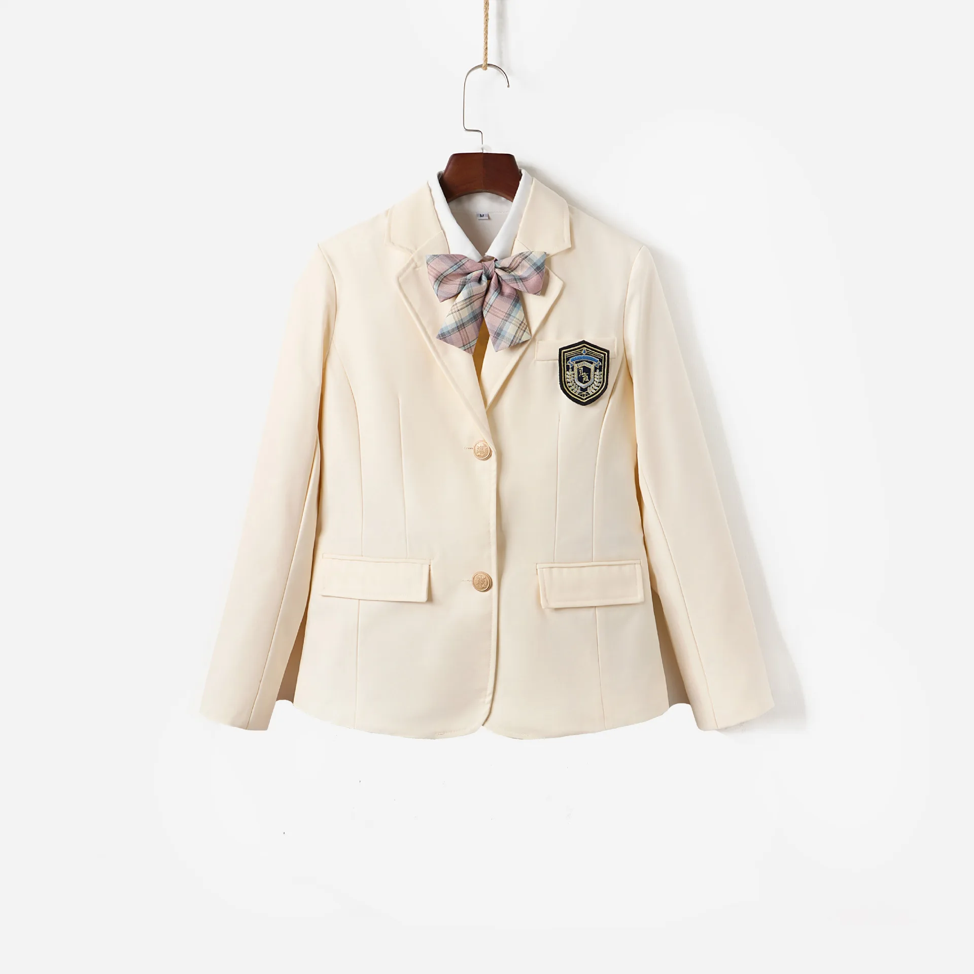 Women Two‑Button JK Blazer Autumn Winter Preppy School Uniform Style Suit Jacket Casual Outerwear For Daily Campus Wear