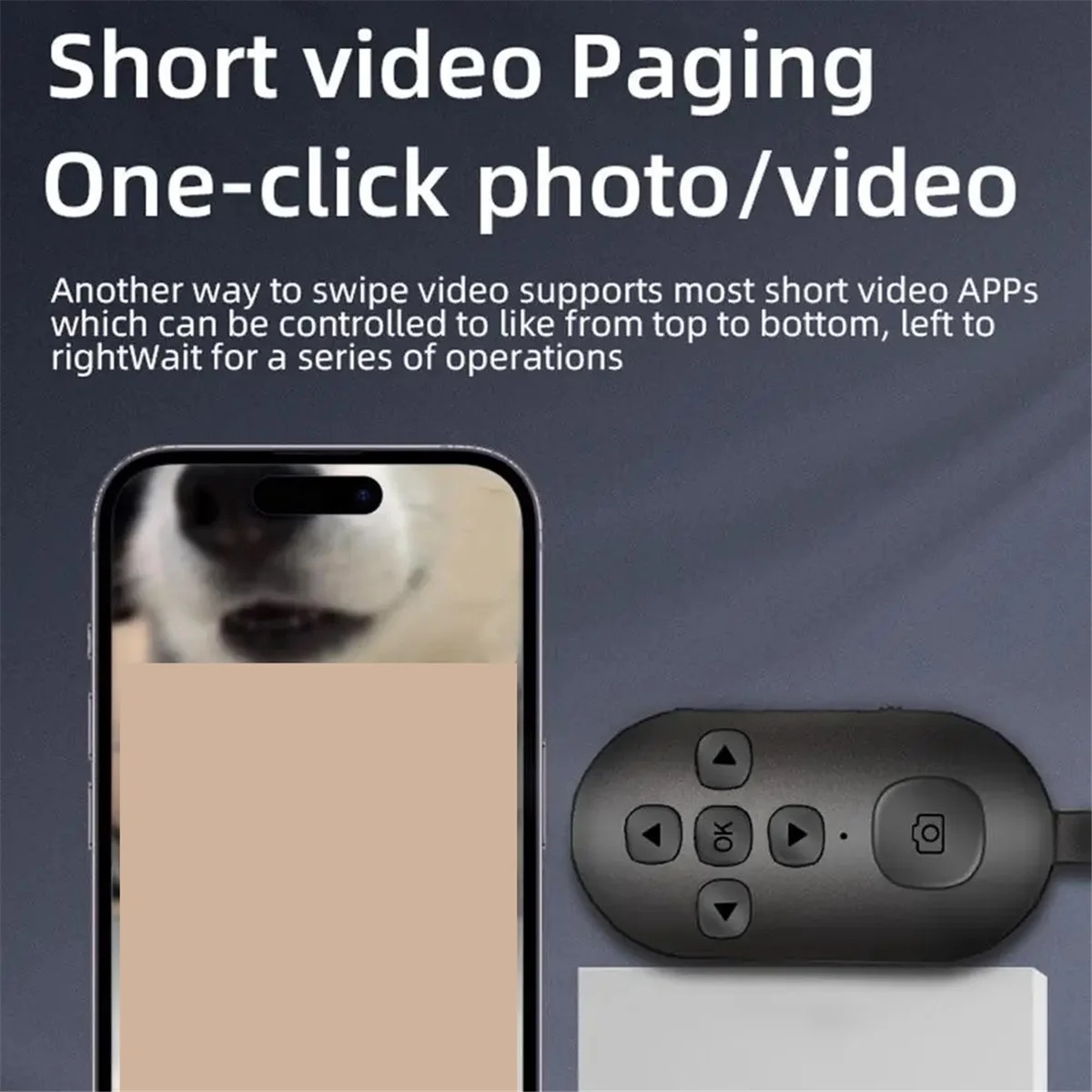 Bluetooth5.0 botão de controle remoto do telefone móvel para o obturador do selfie e-book página girando controlador sem fio b