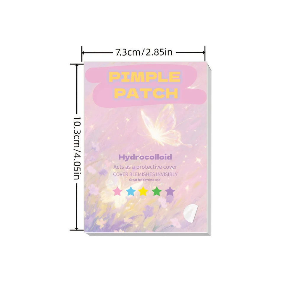 Kawaii 7 Colors Star & Heart Shaped Pimple Patches 504 Counts Hydrocolloid Decorative Invisible Waterproof Acne Patch Lovely Dre