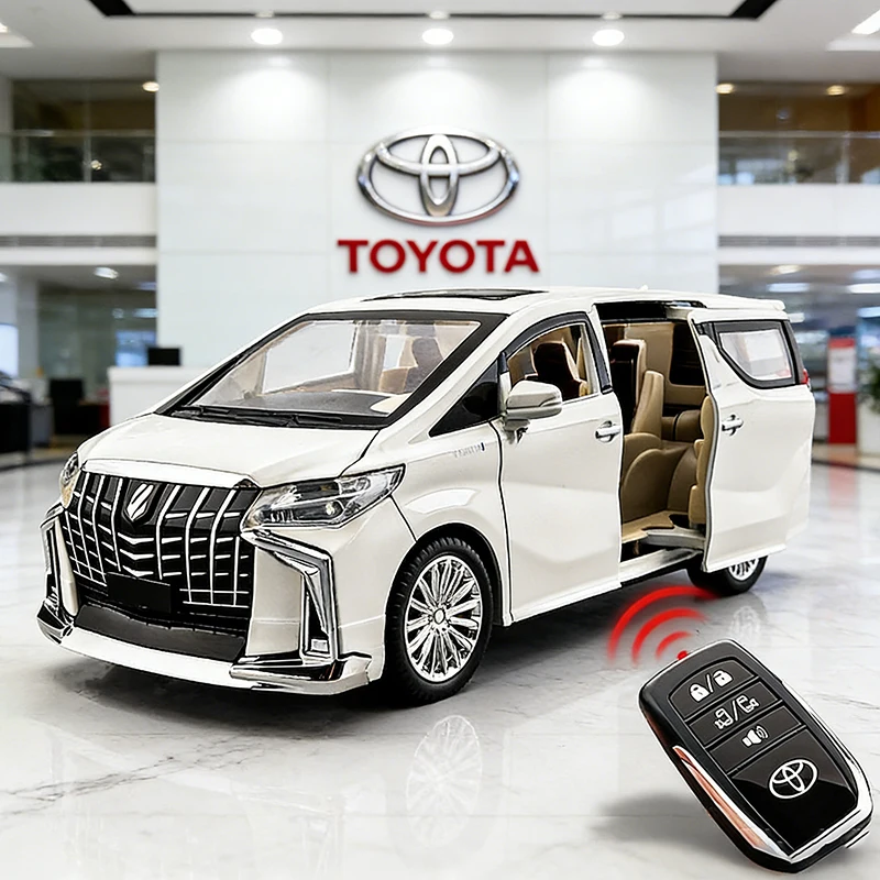 

1:24 Toyota Alphard Key Control двери автомобиля из сплава, модель автомобиля, игрушка, литье под давлением, металлическое литье, звук и свет, игрушка-автомобиль для детей, автомобиль