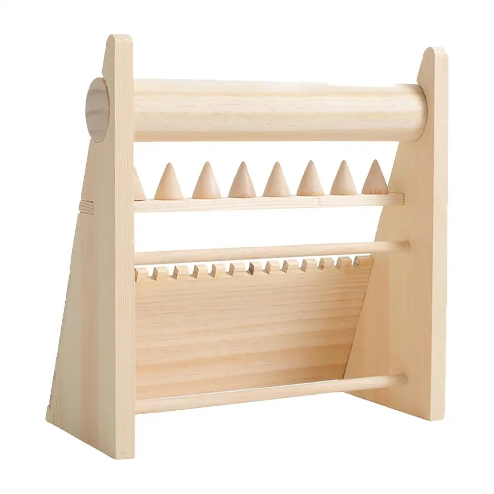 

Solid Wood Jewelry Stand Necklace Rack Bracelet Display Organizer Multi Layer Storage Decor