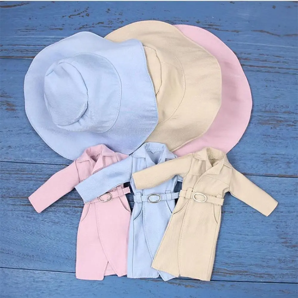 Handmake Doll Windcoat Coat Cute with Hats Floral Dresses DIY Accessories Doll Outwear Clothes for azone OB24 ICY DBS Dolls