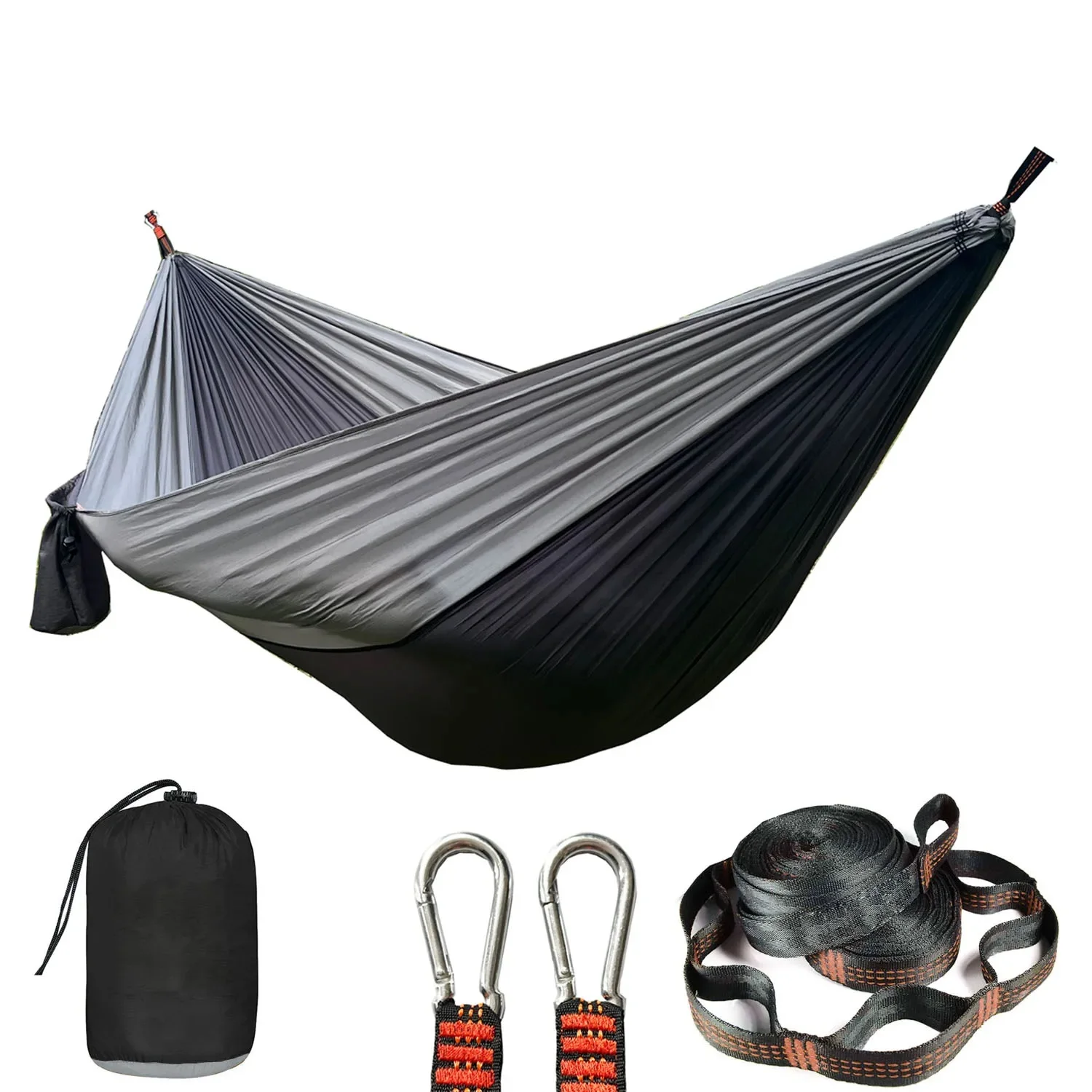 Camping hammock with 210T Nylon Parachute and Talon straps and carabiners Perfect lightweight Outdoor Hammock