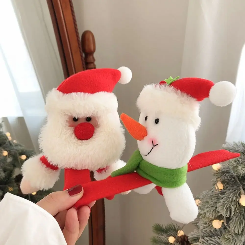 Plush Toys Slap Bandas para crianças Anéis de Natal Pulseiras de papel Círculo, Favor Abastecimento Pulseiras de algodão Festa de criança