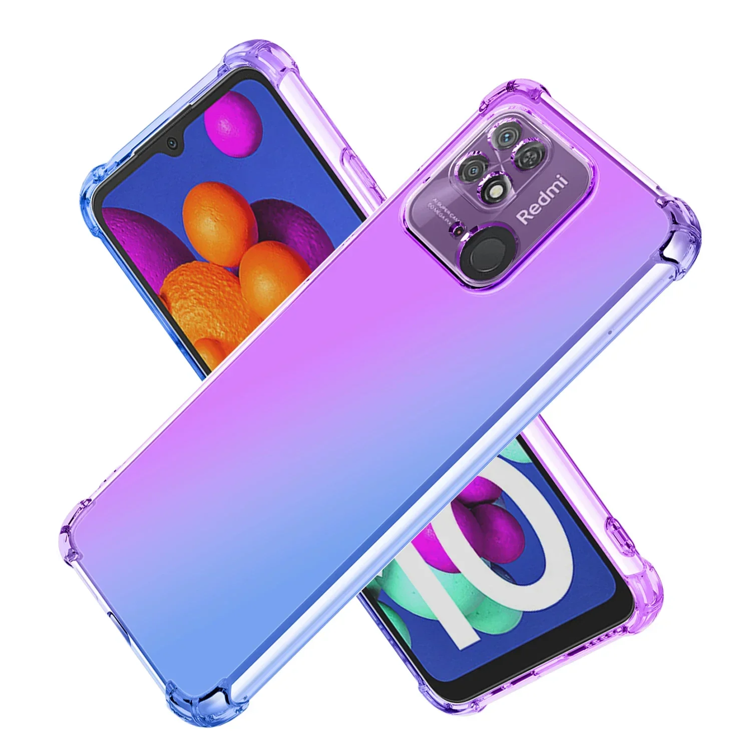 

Clear Cute Gradient Case for Xiaomi Redmi 10C 10A 10 2022 Mi 10 Lite 10T Pro Slim Anti Scratch Flexible TPU Cover Shockproof