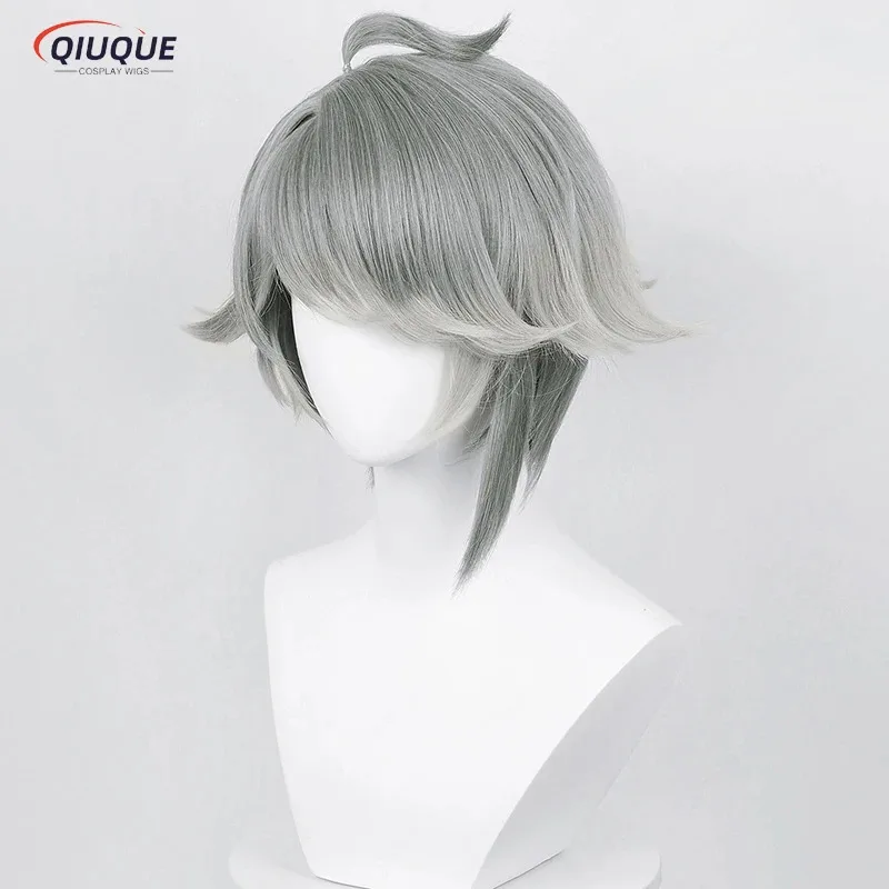 

asdh8@Game Impact Sumeru Al haitham Cosplay Wig Short Dark G Heat Resistant Synthetic Hair Halloween Wigs + Wig CapCOSda@