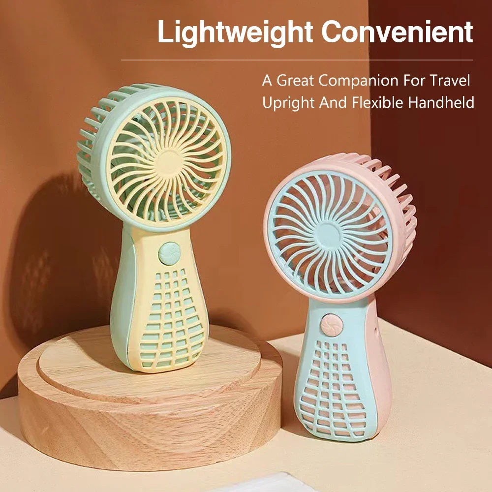 USB Mini Fan Portable Rechargeable Handy Fan Low Noise Small Electric Fan Student Dormitory Portable Air Conditioner for Outdoor