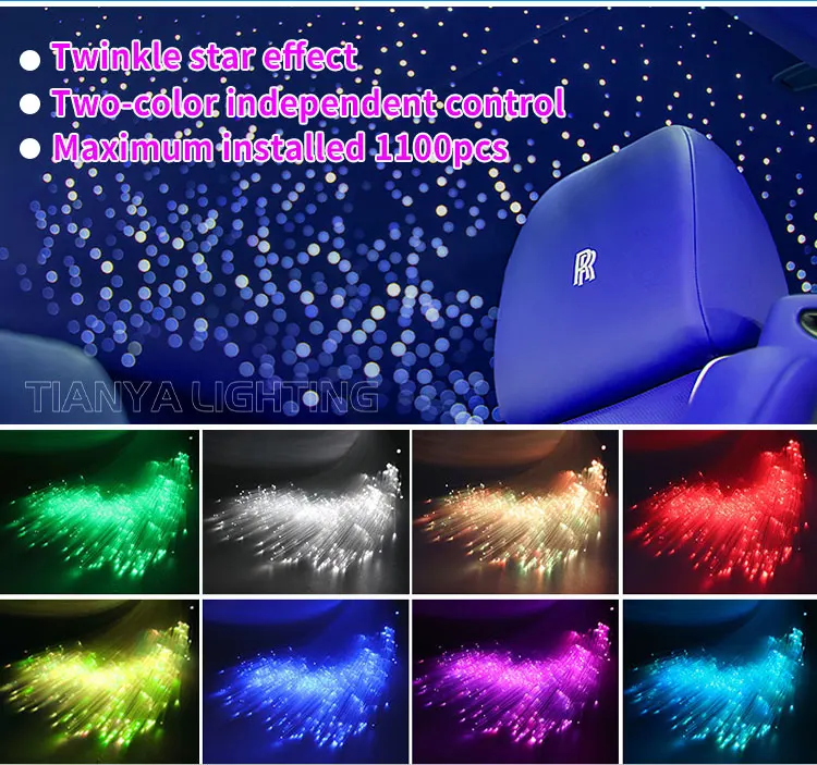 20W Funkelnder Sternenhimmel Auto-Dachhimmel-Kit Glasfaser-Licht Sternenhimmel-Dachdekoration Zweifarbige Anzeige – Detail 1