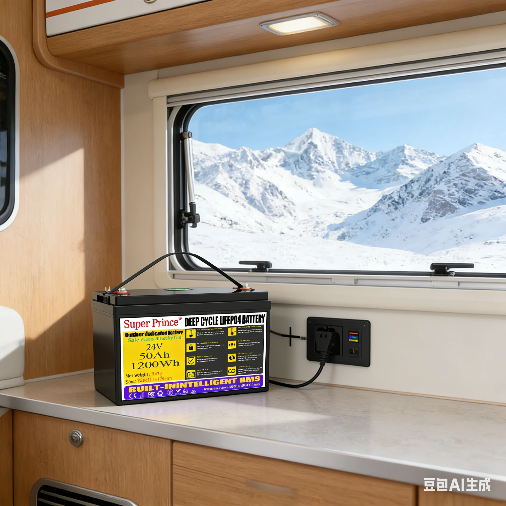 

1200Wh 24V 50ah LiFePO4 Outdoor Battery Lithium Iron Phosphate for boat inverter Car lighter Batteries 29.2V 5A Charger